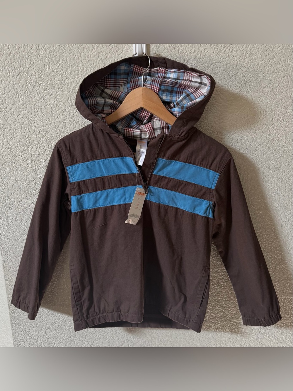 Gymboree Youth Size 7/8 brown bike explorer hooded ripstop jacket MSRP $34.95